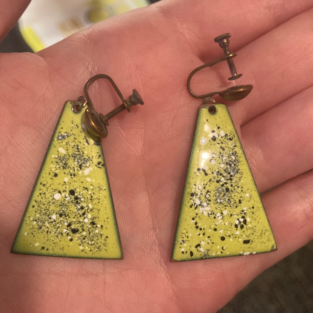 Hand made copper earrings vintage